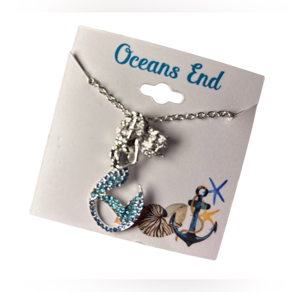 Oceans End Silvertone Mermaid Necklace